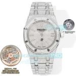 OMF Luxury Clone Audemars Piguet Royal 39mm Jumbo Extra-Thin White Gold Diamonds Watch 